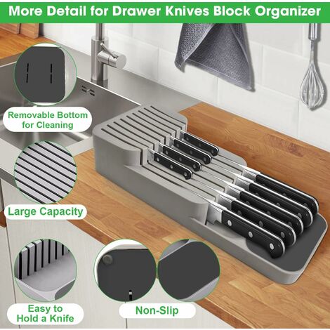 Rangement De Couteaux, Porte-couteaux Tranchants Et Bloc De Couteaux En Bambou Sans Danger Pour Les Enfants (couteaux Non Inclus) Bloc à Couteaux Verrouillable Pour Garder Vos Enfants à L'abri Des
