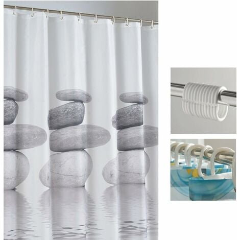 Rideaux de Douche, Rideau de Douche Tissu, Rideau de Douche Anti-moisissure, Rideau de Douche Imperméable, Polyester, Lavable en Machine(180CMx180CM)