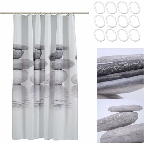 Rideaux de Douche, Rideau de Douche Tissu, Rideau de Douche Anti-moisissure, Rideau de Douche Imperméable, Polyester, Lavable en Machine(180CMx180CM)