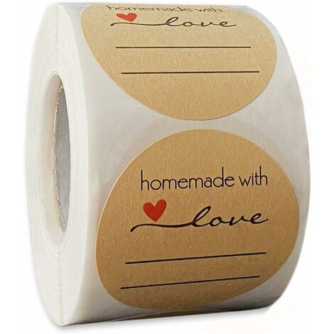 500 Pièces Autocollants Papier Kraft Étiquettes Autocollantes en Papier  Kraft Rondes Homemade With Love Rond Étiquette Adhésives, pour DIY Cuisson  Scrapbooking Cadeau Décor : : Fournitures de bureau
