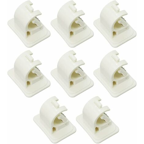8 Pack Crochets Adhésifs Pour Tringle à Rideau, Tringles à Glaçage, Support Adhésif Sans Perçage Pour Serviettes, Rideaux, Manteaux, Blanc