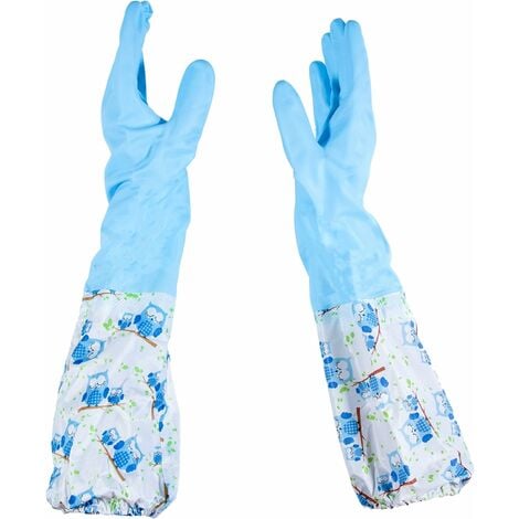 Bleu - Paire de gants en caoutchouc, gants de jardinage, pour le nettoyage  des canalisations d'étang 