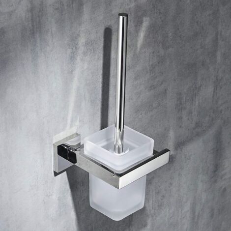 LI-Porte Brosse WC Céramique Avec Brosse WC Et Tête Changeable Poignée