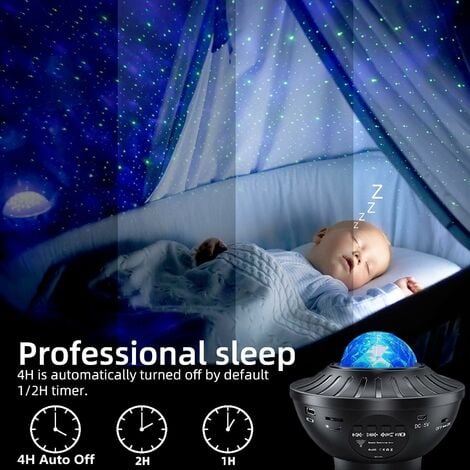 Projecteur de ciel étoilé LED, lampe de projecteur Galaxy Starlight,  projecteur de veilleuse synchronisé avec musique
