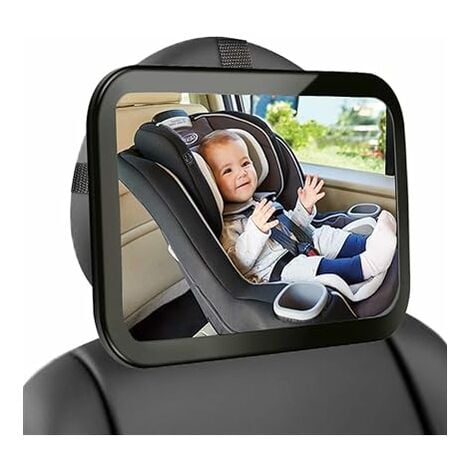  Rétroviseur intérieur de voiture avec ventouse - 20 x 6 cm -  Rétroviseur de voiture pour bébé - Rotation à 360 ° - Réglable - Pour siège  enfant