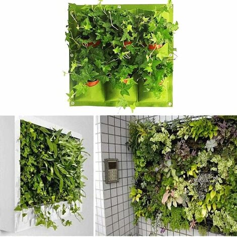 Jardinière murale verticale suspendue à 7 poches, 2 pièces, sac de Pot de fleur  mural étanche pour fleurs succulentes, cour