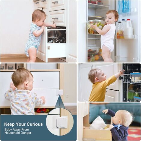 Clé magnétique de sécurité pour enfants et bébés serrure de tiroir  d'armoire de cuisine, serrure d'armoire anti - bébé (2 clés)