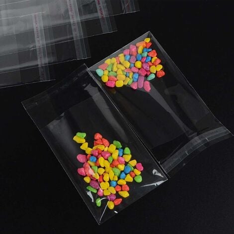 100 pcs Mini Sac Transparent Plastique Pochette Sachets Petit Sachet  d’Emballage 7 cm/ 12 cm