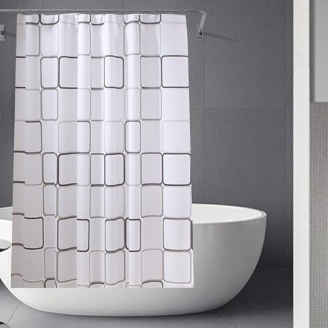 Rideau de Douche Anti-moisissure antibactérien, imperméable, Rideaux de Douche Opaques (Grand carré), Rideau de Douche 180 x 220cm