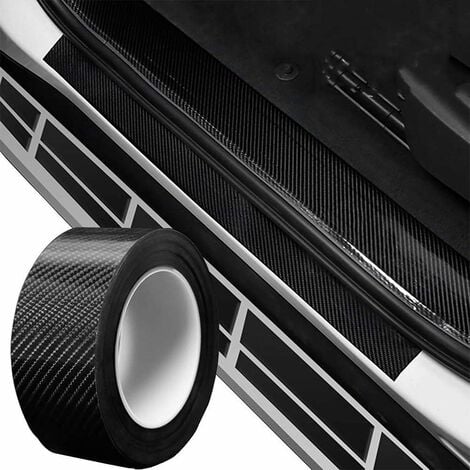 fibre de carbone autocollant, 5 cm x 10 m Film carbone autocollant pour  seuil de portière de voiture 6D - Noir