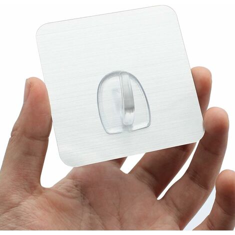 10 Pcs Nano Crochets Adhésifs En Plastique Fort Collant Crochet Réutilisable Crochet Mural Sans Ongles Lavable Non Tachant Crochet Carré Pour Chambre