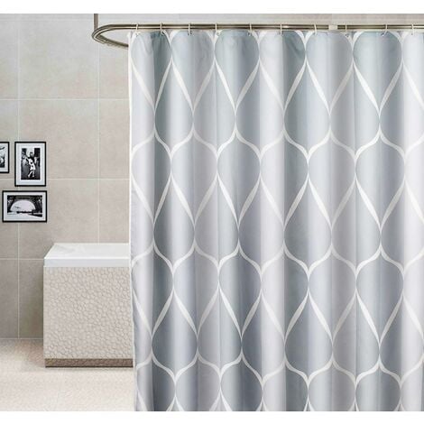 Rideau de douche 240 x 200 cm, textile, rideau de bain en polyester,  résistant à la