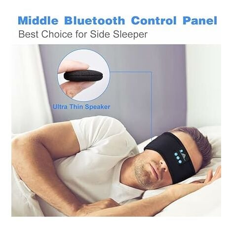 Acheter Écouteurs Bluetooth sans fil, bandeau de sport, fin, doux,  élastique, confortable, musique, masque pour les yeux, pour dormir sur le  côté