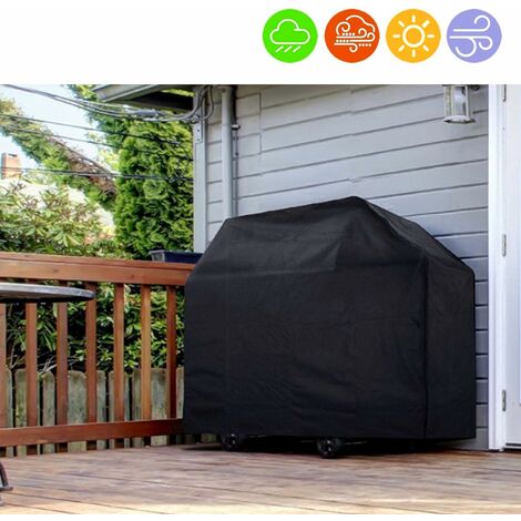 Housse Barbecue Couverture de Barbecue Bâche de Protection BBQ 145*61*117cm  Protecteur de barbecue pour patio extérieur et jardin, Anti-UV Anti-l'eau  Anti-l'humidité 