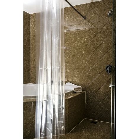 Rideau de Douche Transparent Rideaux de Douche PEVA Rideau de Douche Anti Moisissure et Imperméable avec 12 Crochets pour Salle de Bains 180x180cm