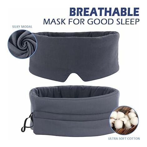 Nouveau masque de sommeil - Masque de nuit en modal pour femmes et hommes,  Masque sommeil bloquant la lumière, fait à la main, masque yeux à  couverture intégrale