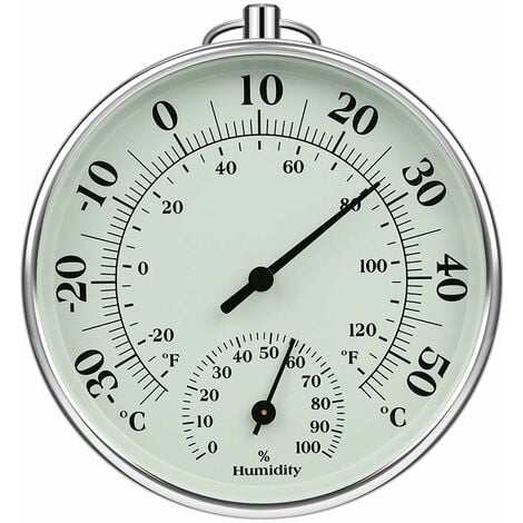 Thermomètre intérieur/extérieur en métal (27.9 x 6.7 x 1.5 cm, métal, blanc)