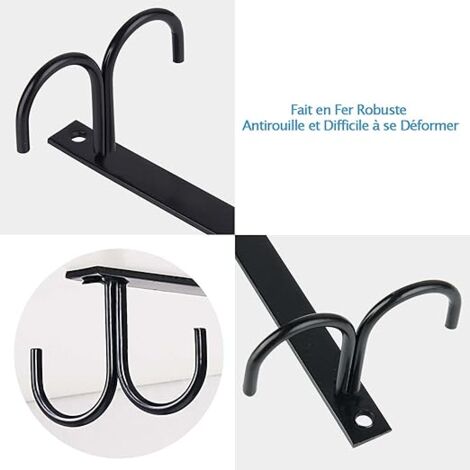 Porte-Verres Suspendu ZEFENG - 2 Pièces Métal - Support Sous Armoire Pour 4 Verres - Rangement Gain De Place