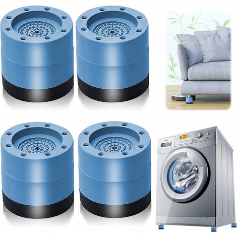 Pieds anti-vibration pour machine à laver et sèche-linge, lot de 4 patins  anti-dérapant, d : 6,5 cm, blanc