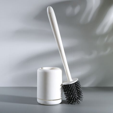 Brosse WC Balai Toilette Poils Silicone Support Pincette Long