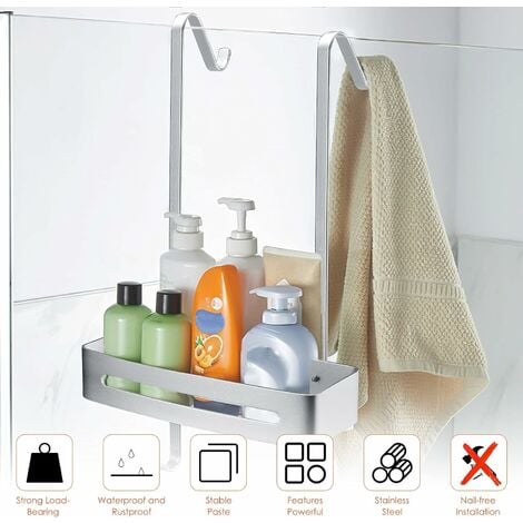 Tagre douche porte savon douche salle de bain rangement douche sans percage  avec porte savon douche, hekler et porte serviette murale antirouille au