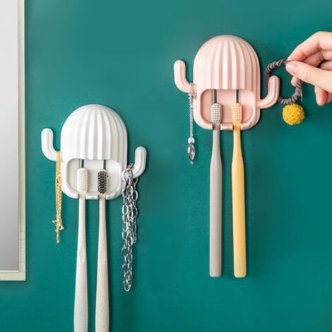 4 Pièces Support Brosse a Dent Electrique, Pas de Poinçonnage Support Autocollant Porte Brosse à Dents Mural Electrique pour Salle de Bain Cuisine Brosse a Dent Dentifrice
