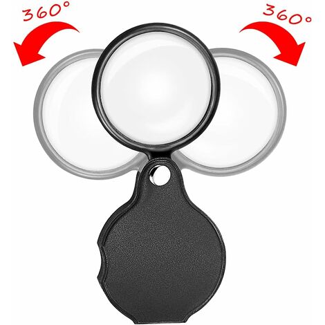 Lot De 2 Mini Loupes De Poche Pliable 10x - Avec Chiffon Et Sac De Rangement, Idéale Lecture Et Précision
