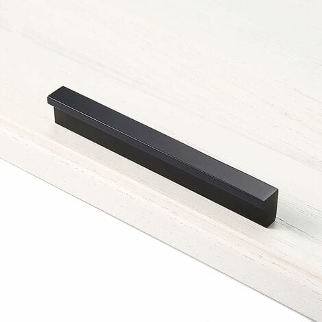 Noir - 2 x 90°L, 96mm, poignées de porte cuisine chambre poignées de porte placard poignées de porte poignées de placard poignées de tiroir placard intérieur tirettes de meuble, aluminium