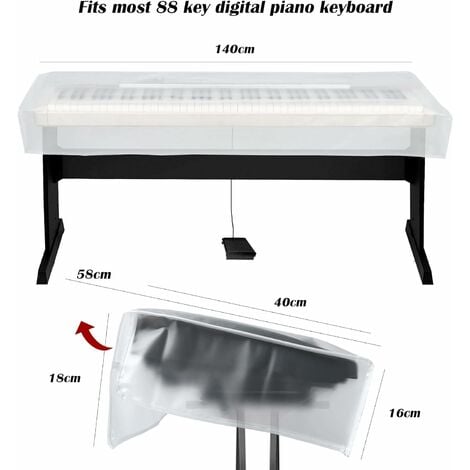 Housse anti-poussière pour claviers 88 touches et pianos numériques,  housses de piano transparentes étanches