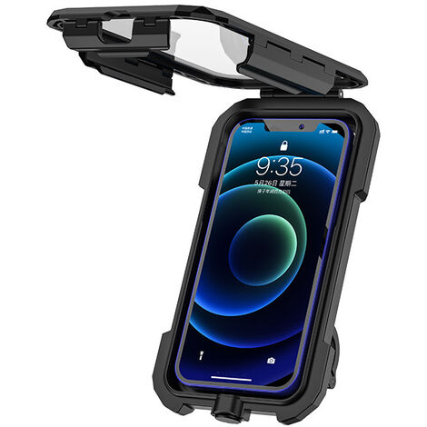 Support de téléphone de moto antivol étanche, support de mobile de vélo  avec base de montage de guidon en aluminium 360 rotation pour téléphone  portable 4 « -6.7 »