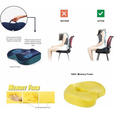 Coussin de siège orthopédique - Coussin de siège hémorroïdes avec pompe,  coussin gonflable, coussin de siège hémorroïdes pour chaise de bureau,  voiture, fauteuil roulant, Pregna