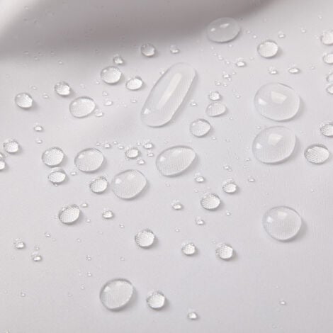 Rideau de douche 120 x 180 cm, rideau de douche en tissu blanc imperméable et résistant à la moisissure, lavable en machine,