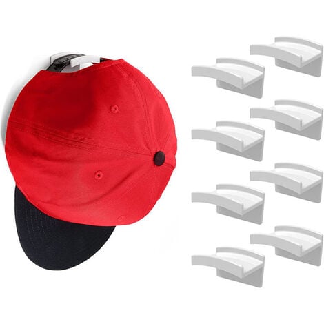 Blanc - 10 porte-chapeaux, suspension murale de casquettes de