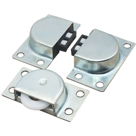 2 Pièces Roues De Guidage 48x50mm Jaune Argent Nylon Acier - Roulement 6201 Pour Porte Coulissante Électrique