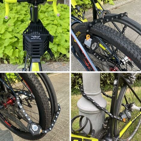 Relaxdays Antivol à maillons pour vélo, en acier, sûr et robuste, avec  support inclus, 2 clefs, 85 cm, pliant, noir