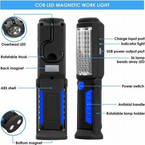 Acheter COB LED lampe de travail magnétique voiture Garage mécanicien  maison lampe torche Rechargeable