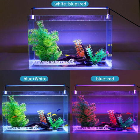 Eclairage Aquarium LED Ultra-mince, Rampe LED Aquarium avec 3 Modes Lumière  Réglable Fish Tank Décoration (Bleu, blaet rouge), 28 cm, 12W