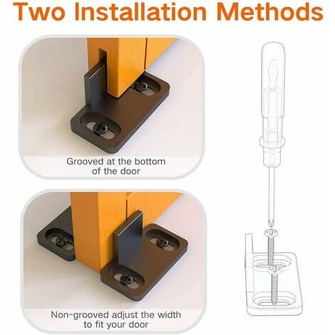 4 Pcs Guide de Plancher Porte Coulissante, Multifunctional Bas de Porte  Grange Guide au Sol Réglable