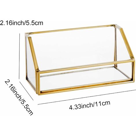 Organiseur de bureau en verre et métal doré