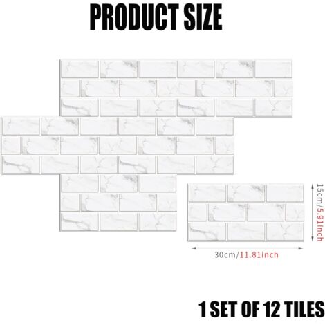 Stickers Carrelage Auto-adhesif Muraux Autocollants Étanche Carreaux Ciment En PVC Pour Cuisine Salle De Bain Salon 20 X 10cm 27pcs 77254465