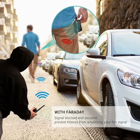 Faraday Sac pour clé Faraday Cage Protecteur - Blocage du signal RFID de  voiture, pochette antivol - Bloque la coque anti-piratage (fibre de  carbone)