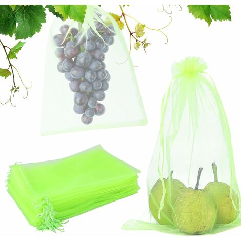 Sacs de filet de protection des fruits et du raisin avec ficelle