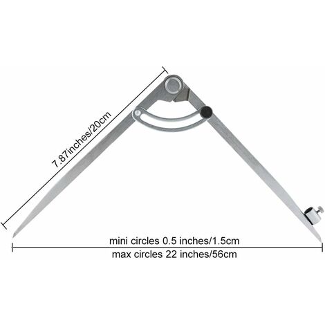 Boussole Professionnelle Winnfy - Réglable Jusqu'à 75cm, Avec Crayon - Pour Bois, Géométrie, Dessin