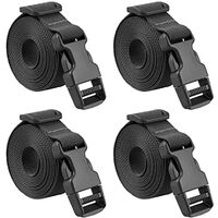 Lot De 4 Sangles D'arrimage 25 Mm X 3 M - Boucle Pression Métal, Résistance 100 Kg, Pour Bagages, Toit Voiture