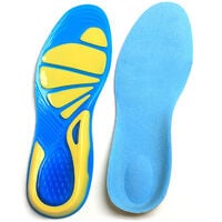 Semelle Gel Anti Choc Homme Femme Taille M pour Basket, Chaussure de Sécurité  Sport, Randonnée, Marche  Soin des Pieds  Antidérapante, Anti odeur, Pieds plat ou creux, sensible, hallux valgus S