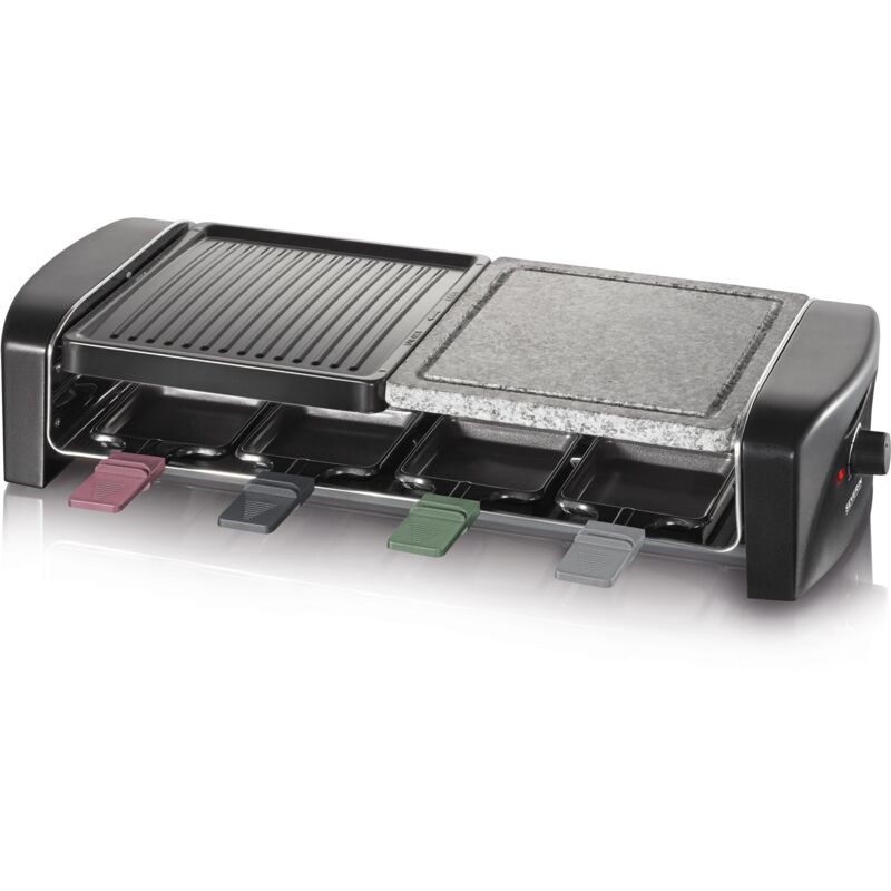 Raclette Party Grill y piedra Severin RG 9645 - 1400 W Negro