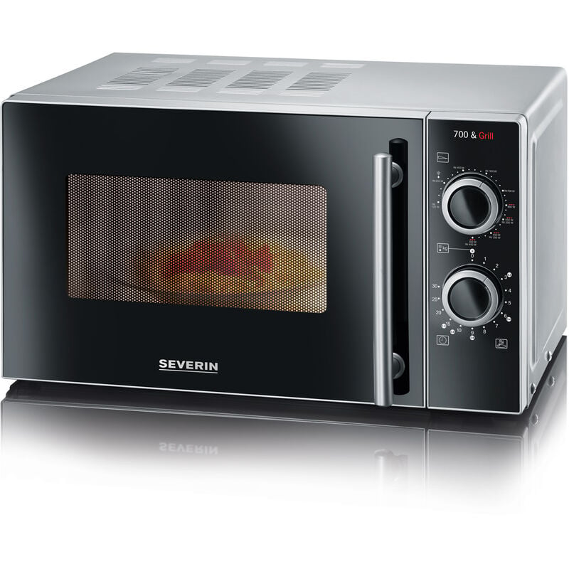 Microondas con grill Severin MW 7771 - 700 W Grill 900 W. 20 L. Negro / Plateado