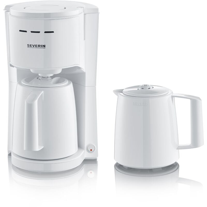 Cafetera de goteo con 2 jarras termo 8 tazas Severin KA 9256 Blanco 1000 W