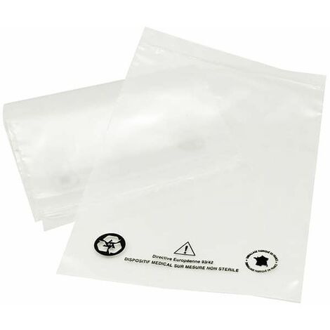 Sachet alimentaire Zip 70x100 mm (x1000 pcs) - Transparent - Résistant