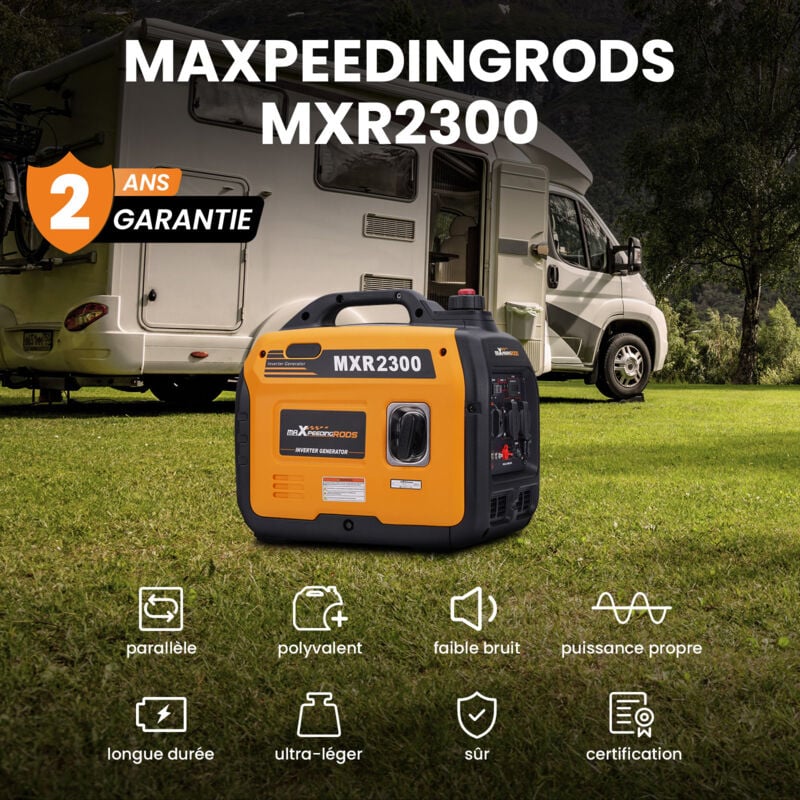 maXpeedingrods 3300W Groupe Electrogene Silencieux Inverter Essence avec  Prises USB et 230V Générateur Electrique 4 Temps Generator Léger Secours  pour les Caravanes, Garage, Jardin, Camping : : Jardin